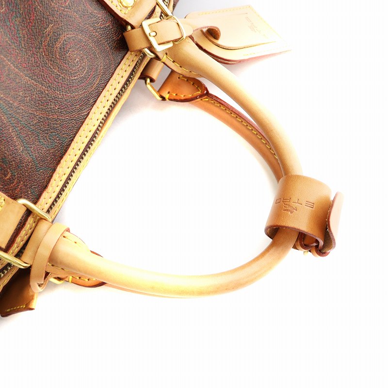 エトロ ETRO ボストンバッグ ショルダー 2WAY ペイズリー柄 総柄 PVC 