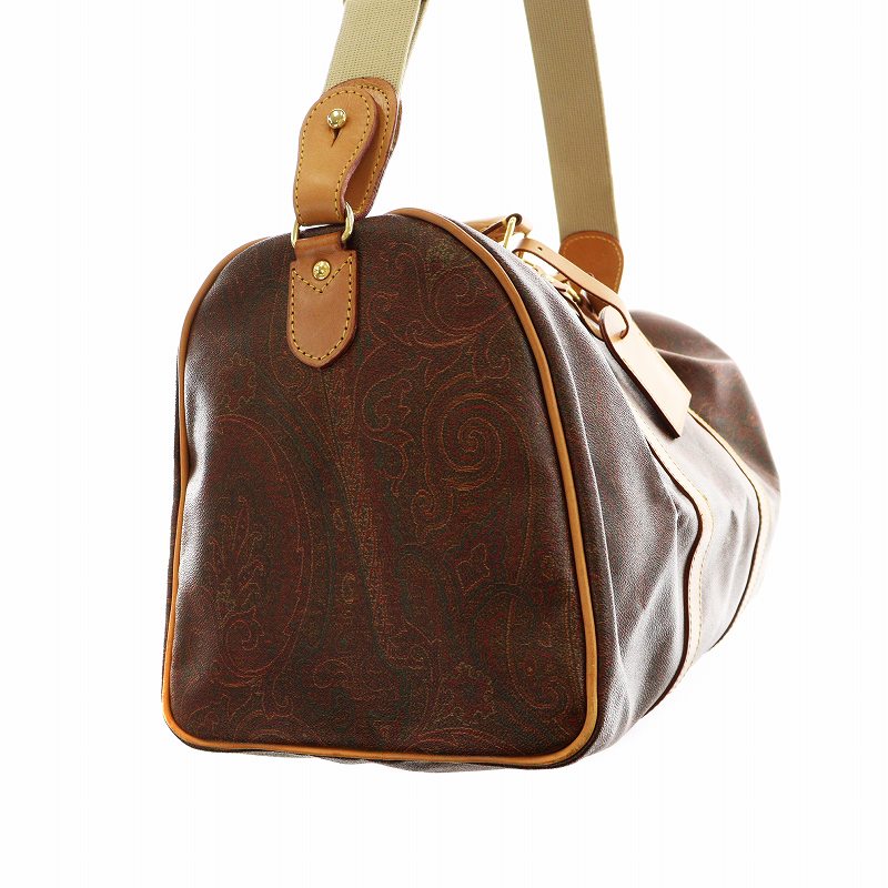 ETRO ボストンバッグショルダーバッグ2way ペイズリー柄南京錠 鍵