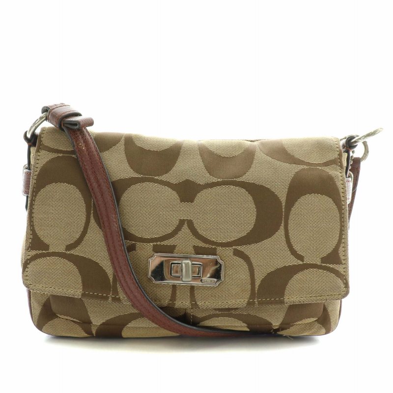 コーチ COACH ショルダーバッグ キャンバス レザー シグネチャー ロゴ
