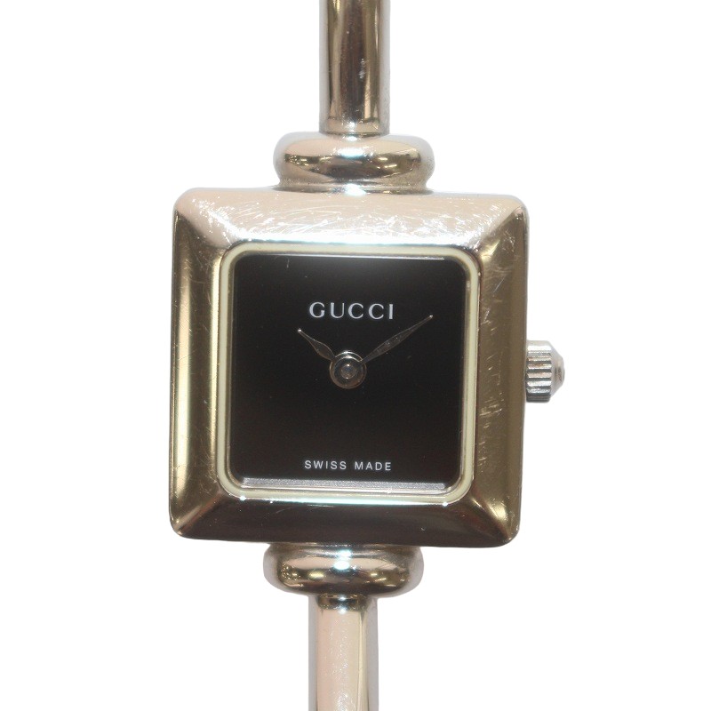 グッチ GUCCI 腕時計 ウォッチ クォーツ スクエア ロゴ 2針 シルバー色  