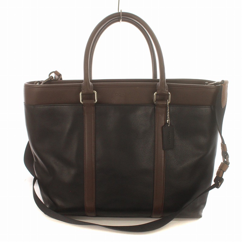 COACH コーチ 2way ビジネスバッグ　レザー　ブラック　ダークブラウン コーチ COACH 2WAY ビジネスバッグ ブリーフケース ショルダー