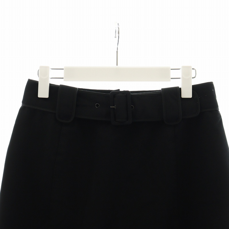 プラダ PRADA 台形スカート ジップフライ 台形 ミドル 38 M 黒  