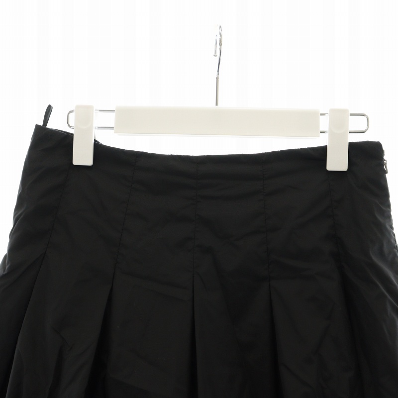 プラダ PRADA ミドルスカート フレア ナイロン 40 L 黒 ブラック  