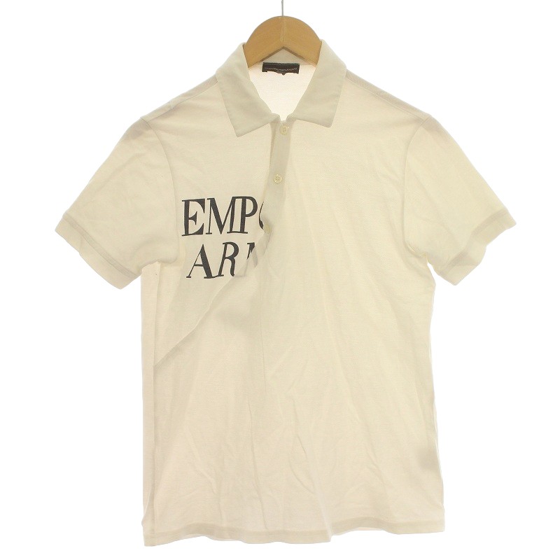 エンポリオアルマーニ EMPORIO ARMANI ポロシャツ 半袖 ロゴ S 白 