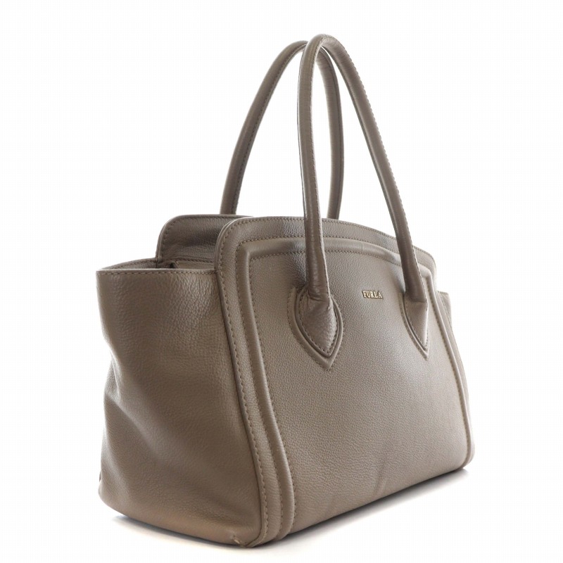 フルラ FURLA カレッジ トートバッグ ハンド レザー ロゴ ゴールド金具 