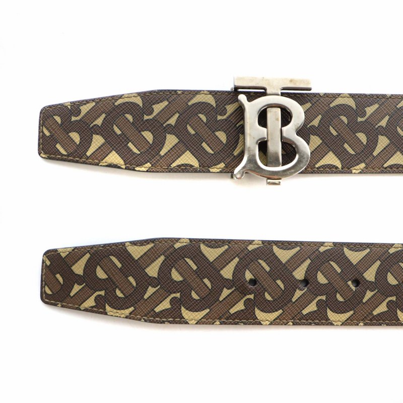 【現行】バーバリー ベルト TBロゴ レザー ブラック 85サイズ ゴールド金具 バーバリー BURBERRY ベルト リバーシブル レザー モノグラム 総