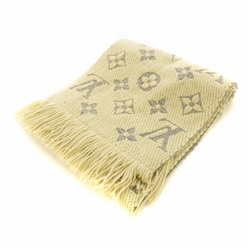 ルイヴィトン エシャルプ ロゴマニア マフラー シャイン ベージュ