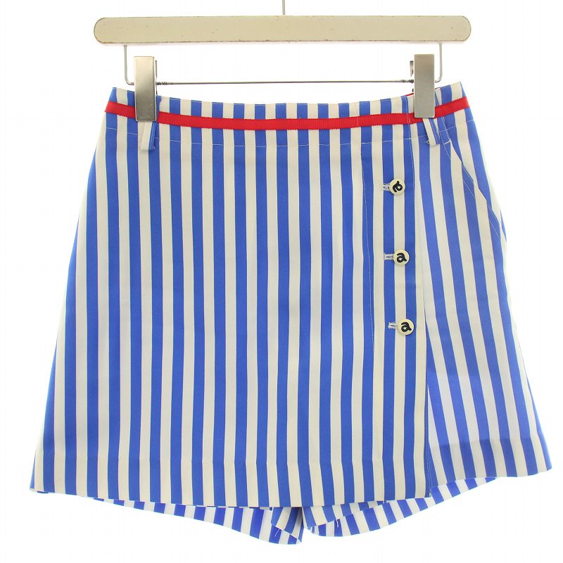 アルチビオ ラップスカート風ストライプショートパンツ 38サイズ アルチビオ ラップスカート風ストライプショートパンツ 38サイズ