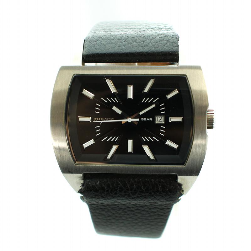 ディーゼル DIESEL 腕時計 ウォッチ クォーツ デイト レザーベルト 白