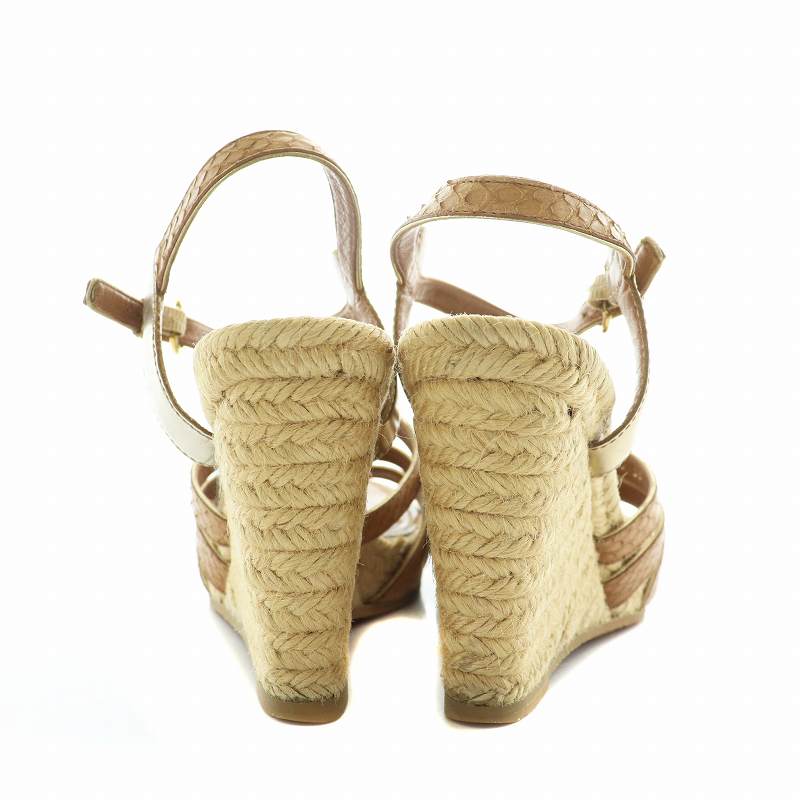 ルイヴィトン LOUIS VUITTON サンダル レザー オープントゥ ウェッジ  