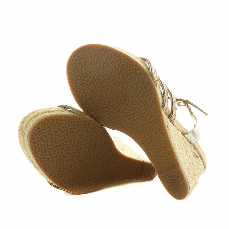 ルイヴィトン LOUIS VUITTON サンダル レザー オープントゥ ウェッジ  