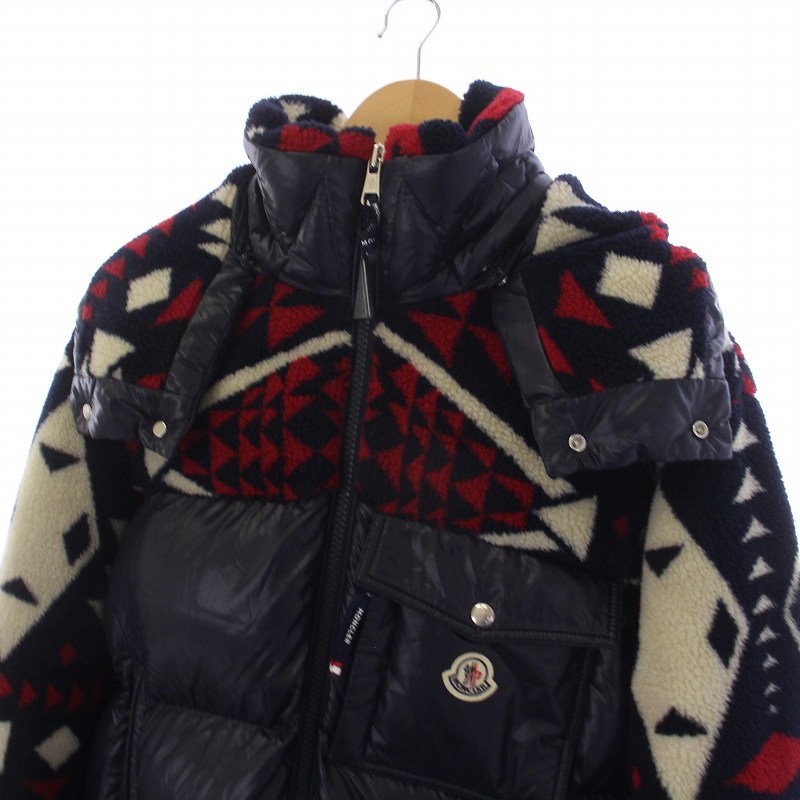 MONCLER HAMMOND ダウンジャケット コンビ 異素材切替 総柄 XL 【公式