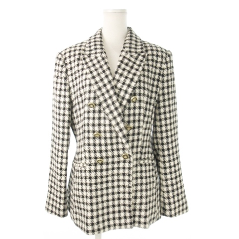 ZARA チェック柄 ダブルブレスト ブレザー 11-12 美品 ZARA ツイード チェック柄ダブルブレストブレザー M - メルカリ