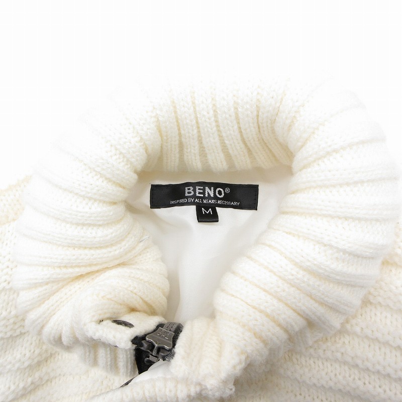 ビーノ Beno ニットブルゾン ジャケット 中綿 ジップアップ スタンド 