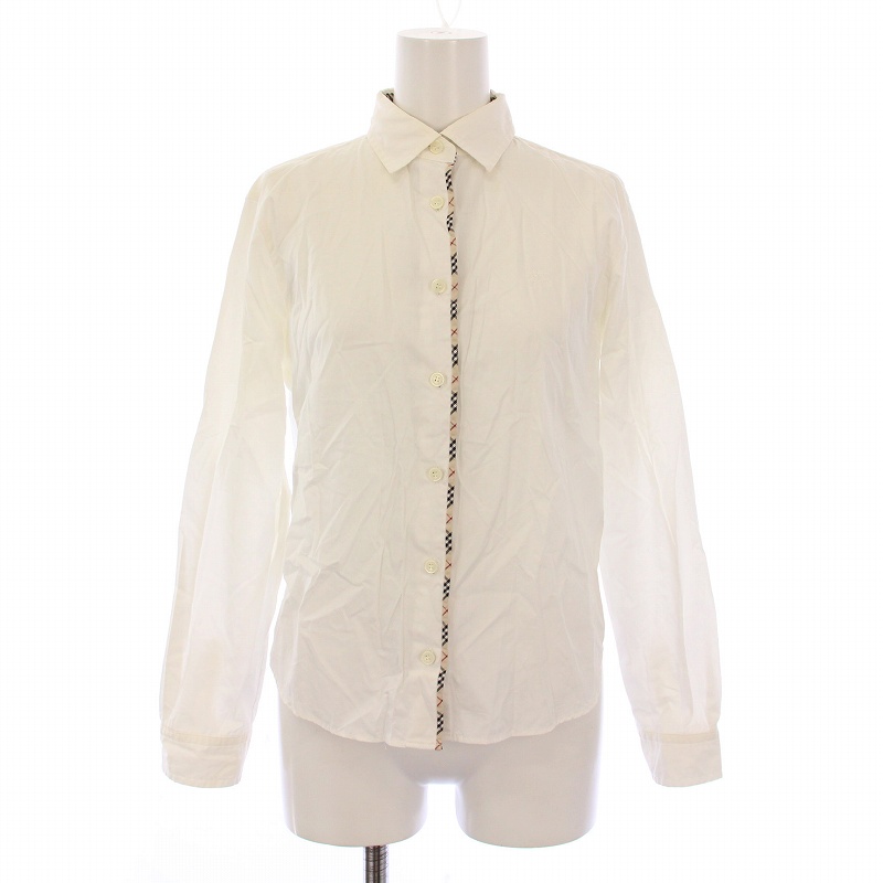 Burberry Blue バーバリーロンドン 半袖シャツブラウス 38 Label 半袖