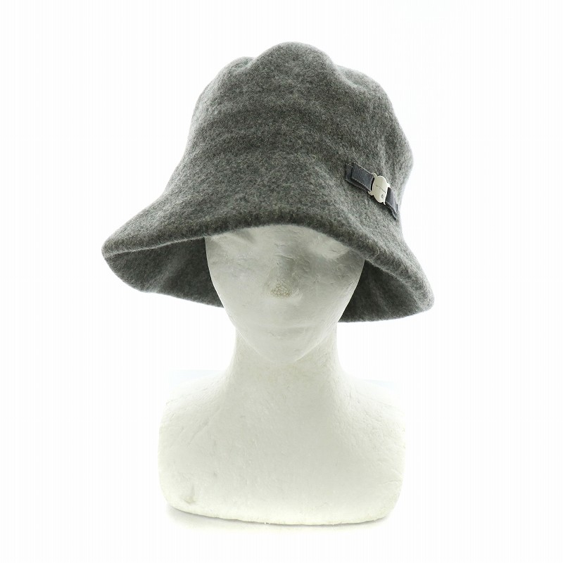 アンテプリマ ANTEPRIMA ハット 帽子 リボン ロゴ ウール S-M 56-57.5