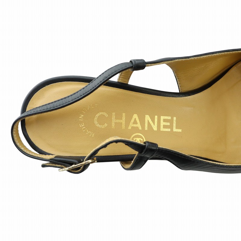 シャネル CHANEL パンプス スリングバック ストラップ ロゴ ココ