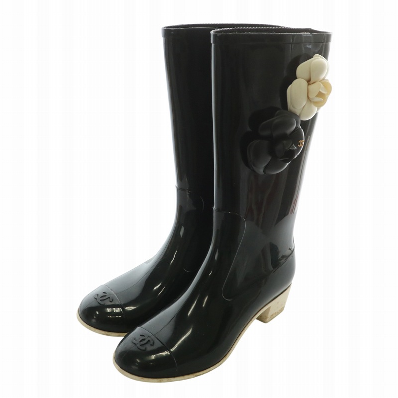 シャネル　レインブーツ　長靴　Chanel 37 23.0 CHANEL♡シャネル レインブーツ 37