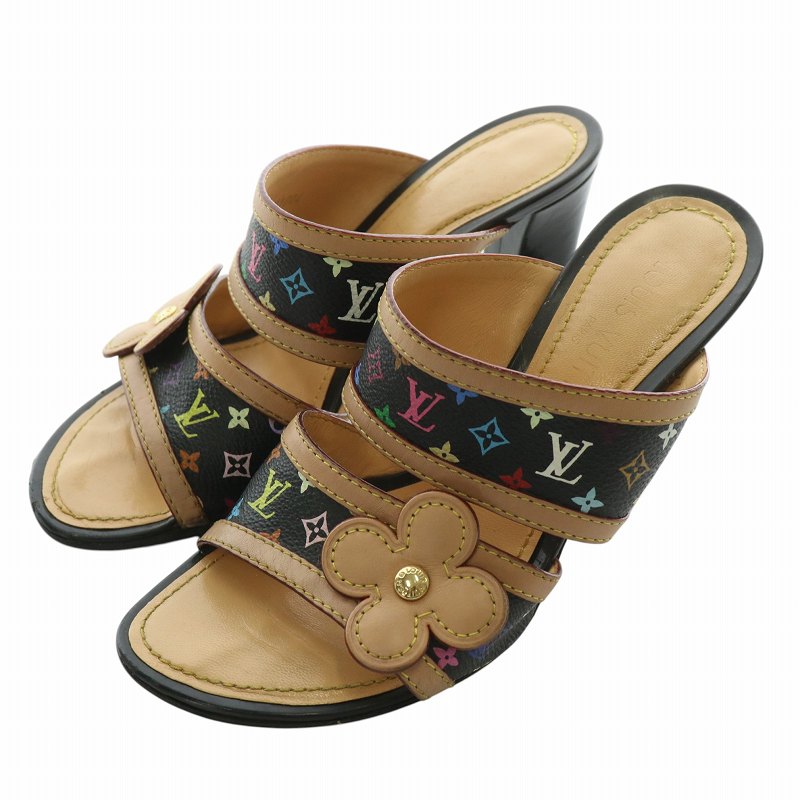 ルイヴィトン LOUIS VUITTON 22 サンダル ヒールサンダル ブラウン
