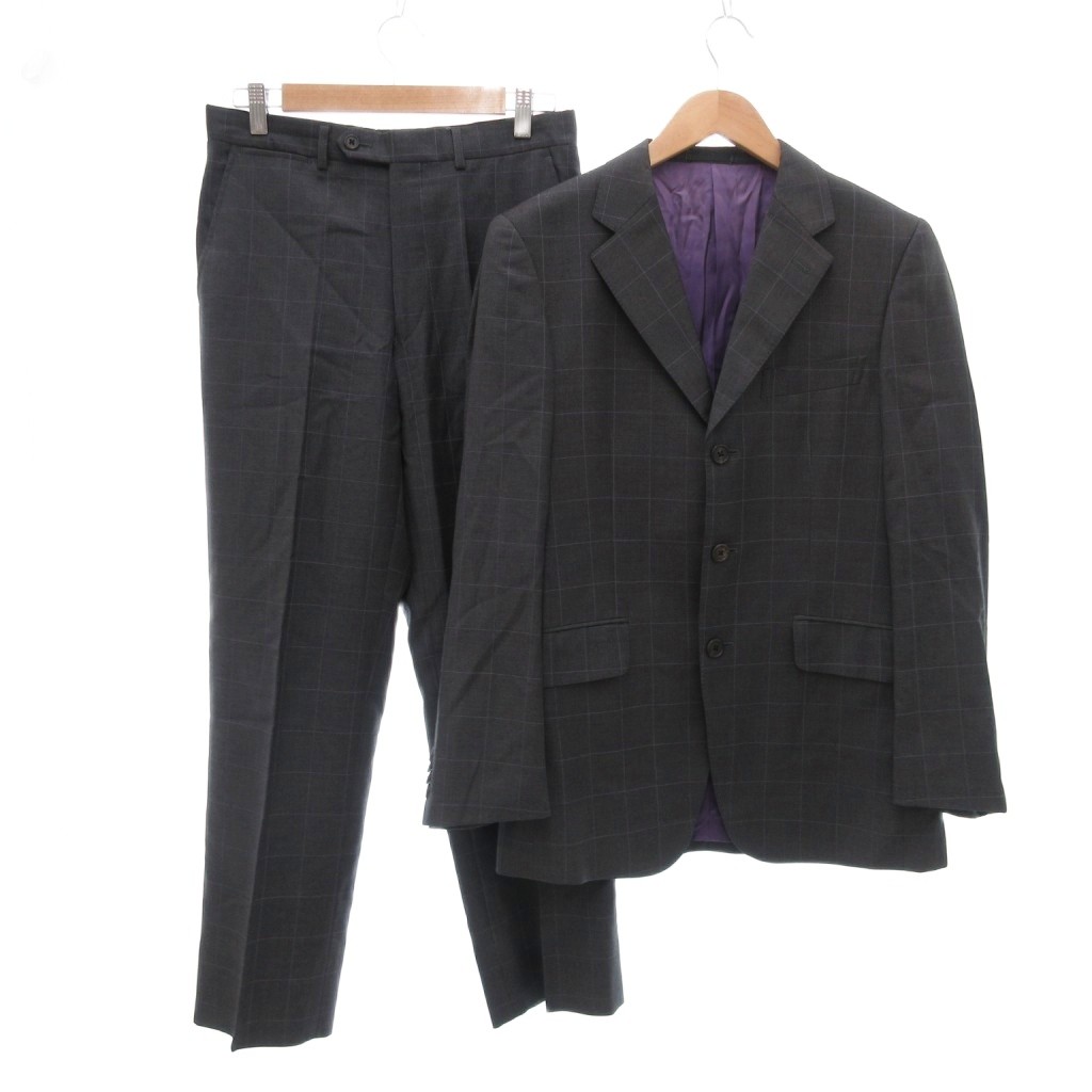 【美品】Paul Smith LONDON DELFINO スーツ セットアップ ポールスミス × DELFINO ブラックスーツ セットアップ 総裏 黒