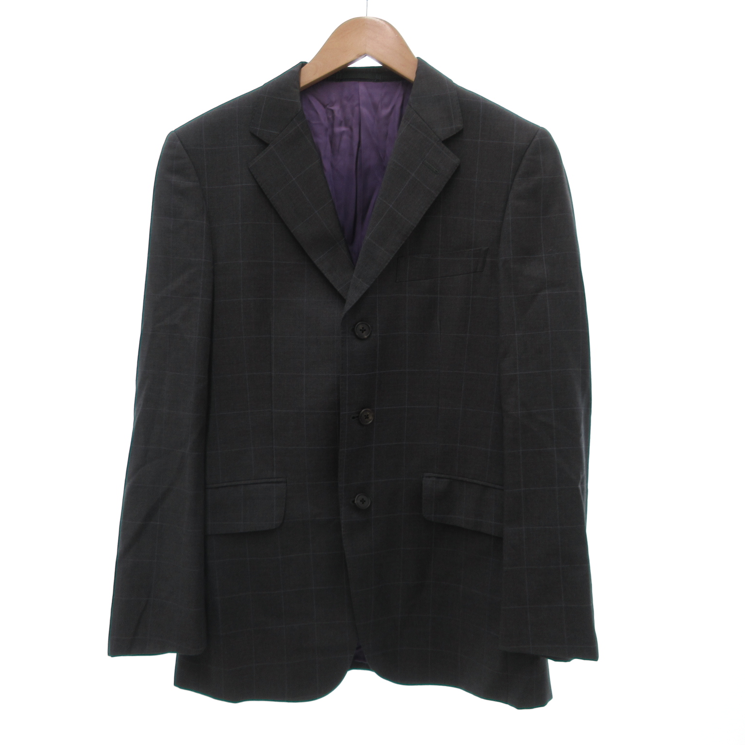 現行タグ Paul Smith セットアップスーツ Lサイズ 総柄 パープル Paul Smith セットアップ LORO PIANA ソリッドスーツ / 553000