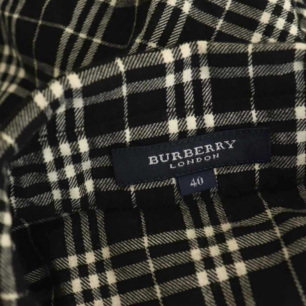 Burberry London バーバリー 黒 40 ウールツイードメガチェック バーバリー ロンドン BURBERRY LONDON ネルシャツ 長袖 チェック 40