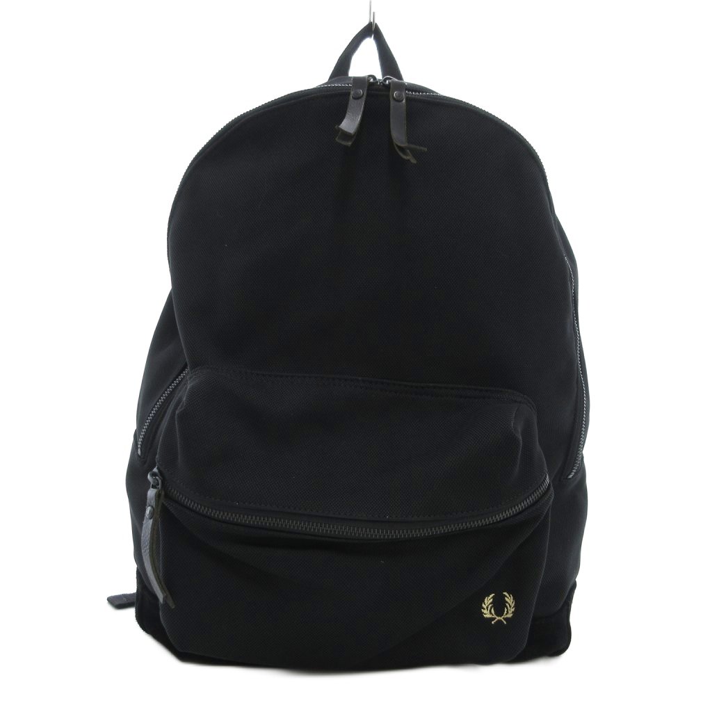 フレッドペリー FRED PERRY リュックサック デイパック 鹿の子 黒 