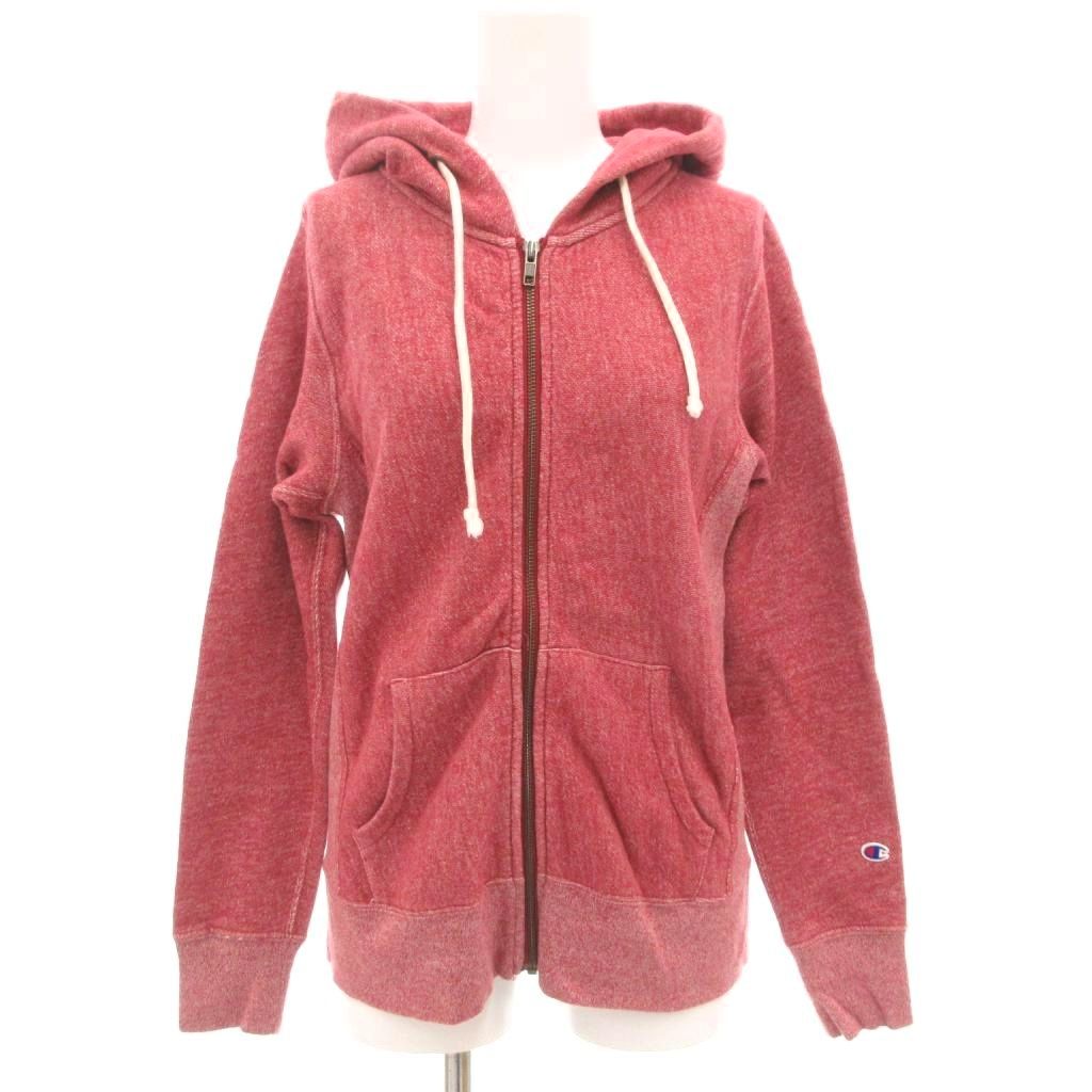 チャンピオン CHAMPION リバースウィーブ REVERSE WEAVE ジップアップパーカー ジャケット フーディー 裏毛 ロゴ M 赤 レッド /GV ■GY12 レディース