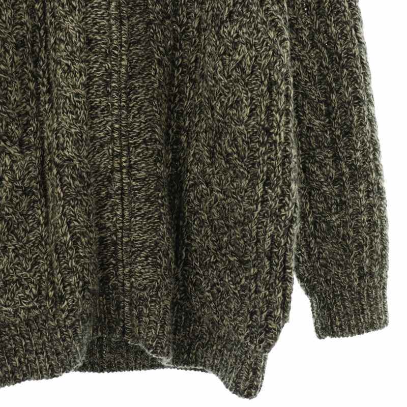 チャップス CHAPS ラルフローレン カウチン ケーブル ニット ジャケット ジップアップ ショールカラー ウール L グレー /CX ■OS ■GY12 メンズ