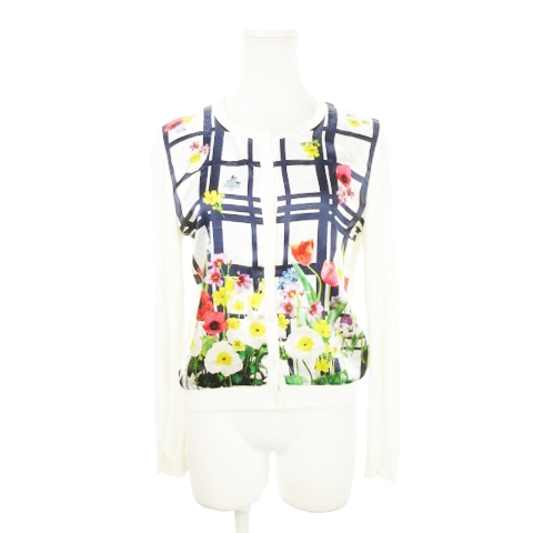 チェスティ Chesty ニットカーディガン 長袖 シルク混 絹 切り替え  