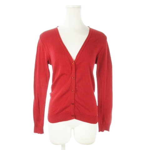 イエナ IENA カーディガン ニット Vネック 長袖 コットン 無地 赤