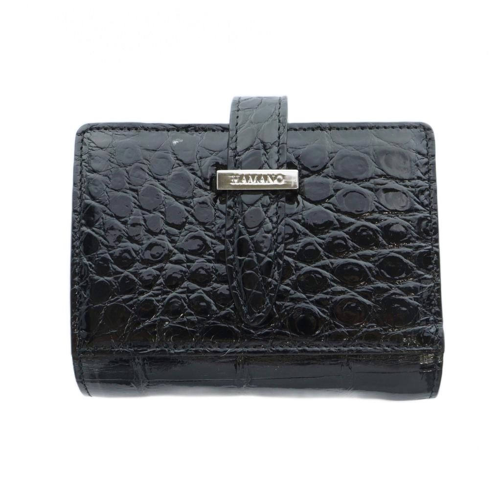 ハマノ HAMANO 傳濱野 二つ折り 財布 ウォレット ワニ革 クロコダイル