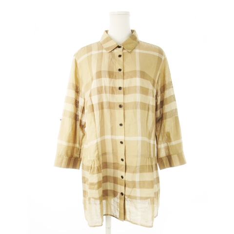 バーバリーロンドン Burberry LONDON チュニック サイズ2 M 黒×ベージュ レディース ボーダー 美品 ワンピース