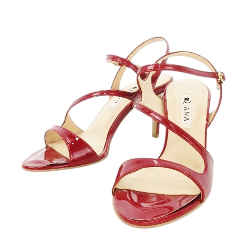 DIANAエナメルサンダル ダイアナ DIANA トングサンダル （黒エナメル） - ファッション通販