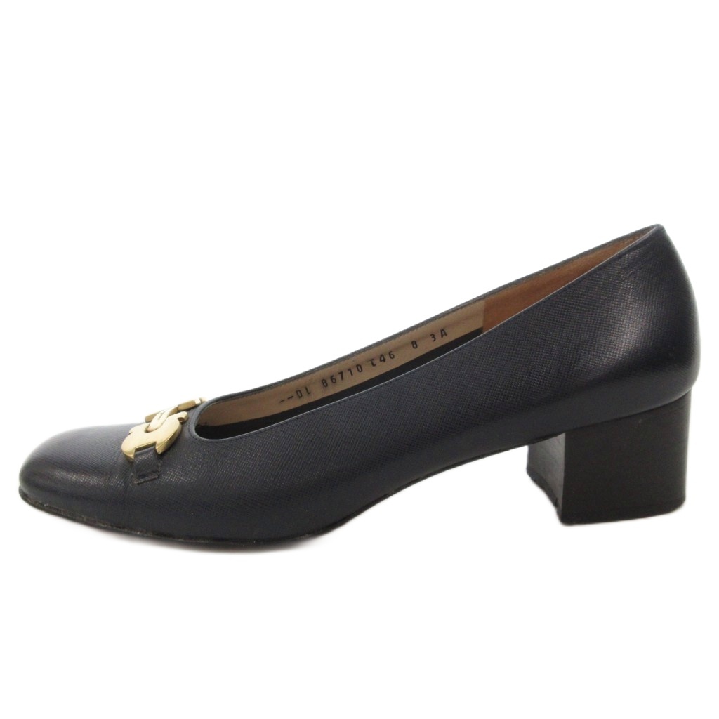 Salvatore Ferragamo ブラックパンプス 8 1/2D 【公式通販】
