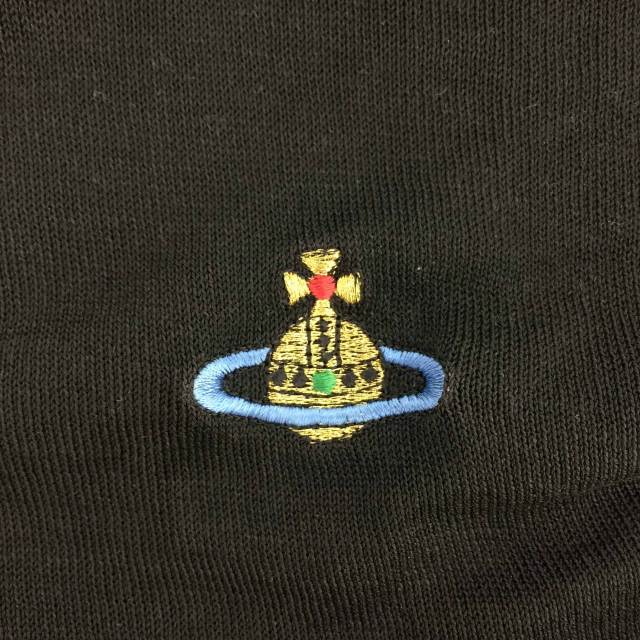 ヴィヴィアンウエストウッド　カーディガン　オーブ刺繍　ブラック　Vネック　2 ハンドステッチORB マフラー付きVネックカーディガン(ブラック