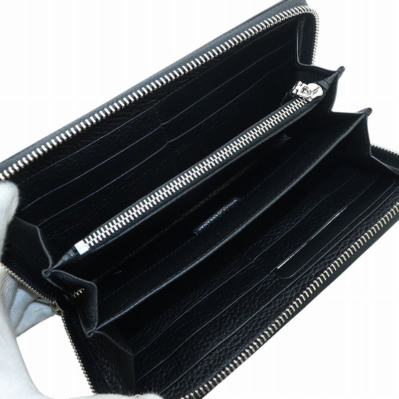 DOLCE&GABBANA ドルガバ 長財布 レザー ロゴ 黒 ディー&ジー ドルガバ