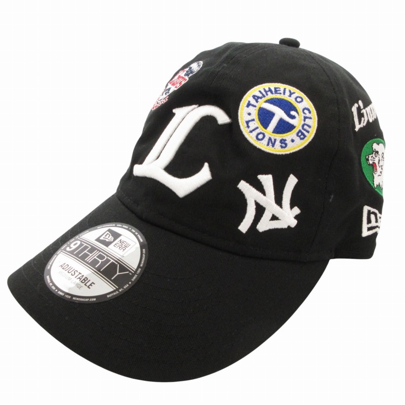 ライオン刺繍 キャップ 黒 ニューエラ NEW ERA 埼玉西武ライオンズ LIONS 9THIRTY ベース