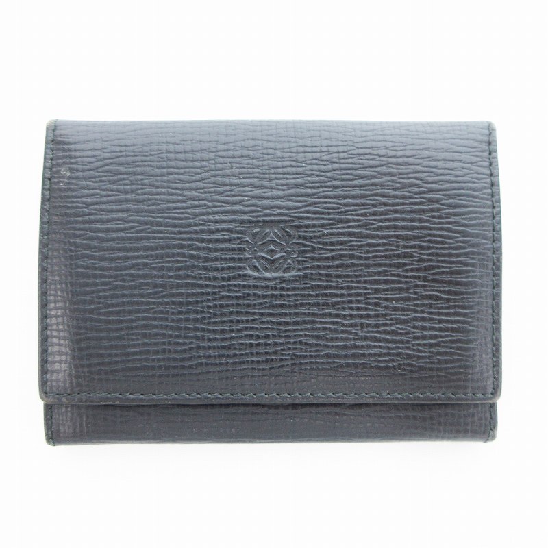 LOEWE ロエベ アナグラム カードケース 名刺入れ レザー ブラック 美品 LOEWE ロエベ アナグラム カードケース 名刺入れ レザー
