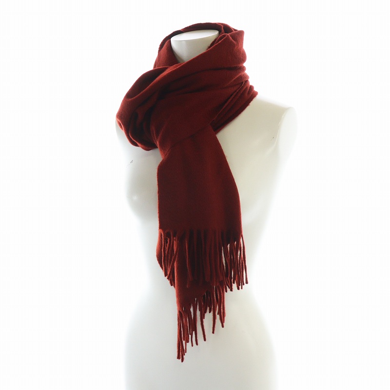 ロロピアーナ 赤 カシミヤ 100％ フリンジマフラー ロロピアーナ Loro Piana マフラー ストール フリンジ ロゴ