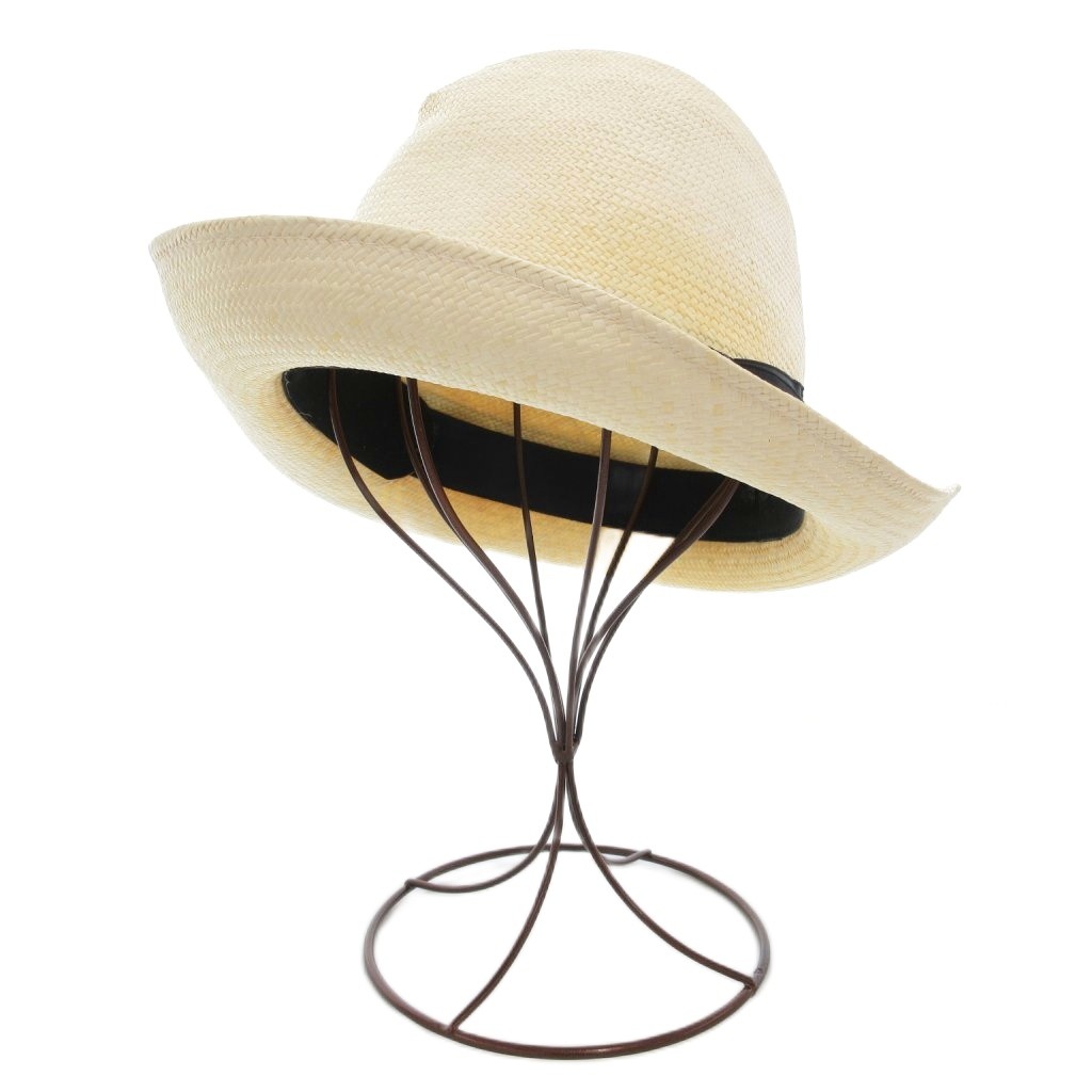 ボルサリーノ Borsalino 美品 ストローハット 麦わら帽子 中折