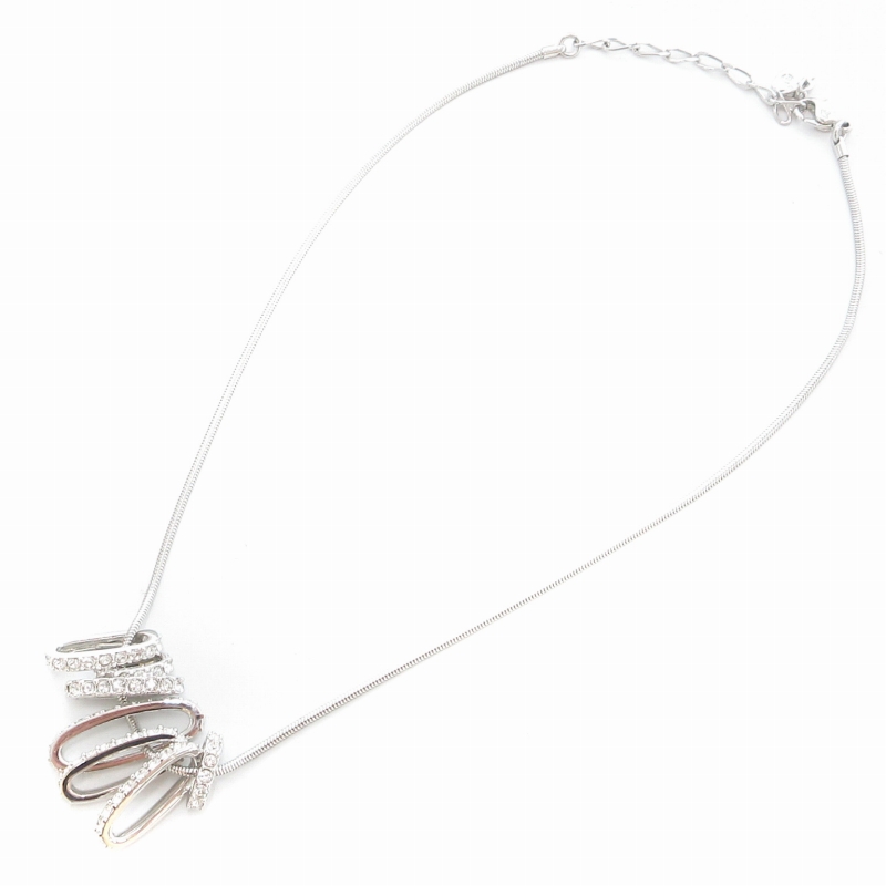 スワロフスキー SWAROVSKI ネックレス 7連リング シルバーカラー /AE 