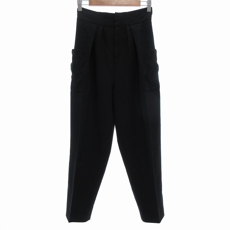 chestyパールテーパードパンツブラックay12 パールテーパードパンツ