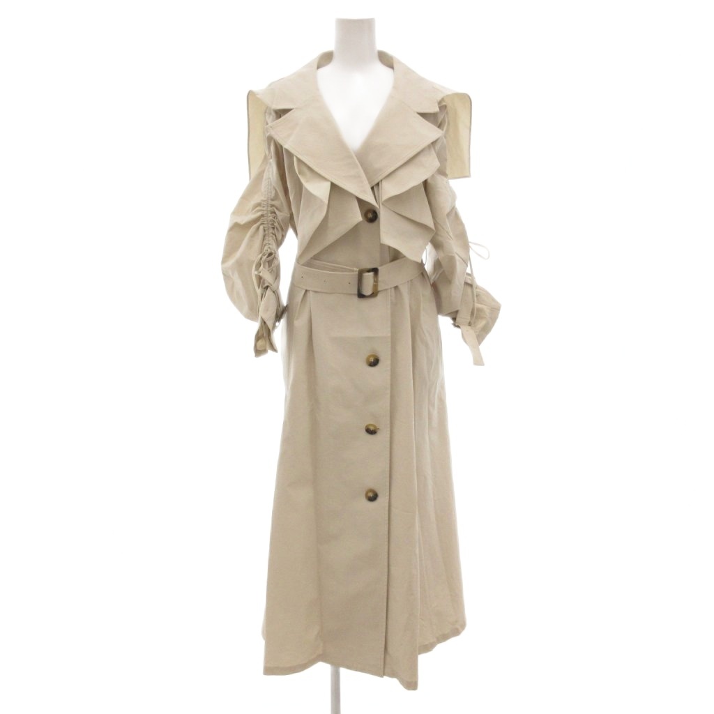 SNIDEL ベージュ トレンチコート SNIDEL（スナイデル）の「レザーベルトトレンチコート（トレンチ