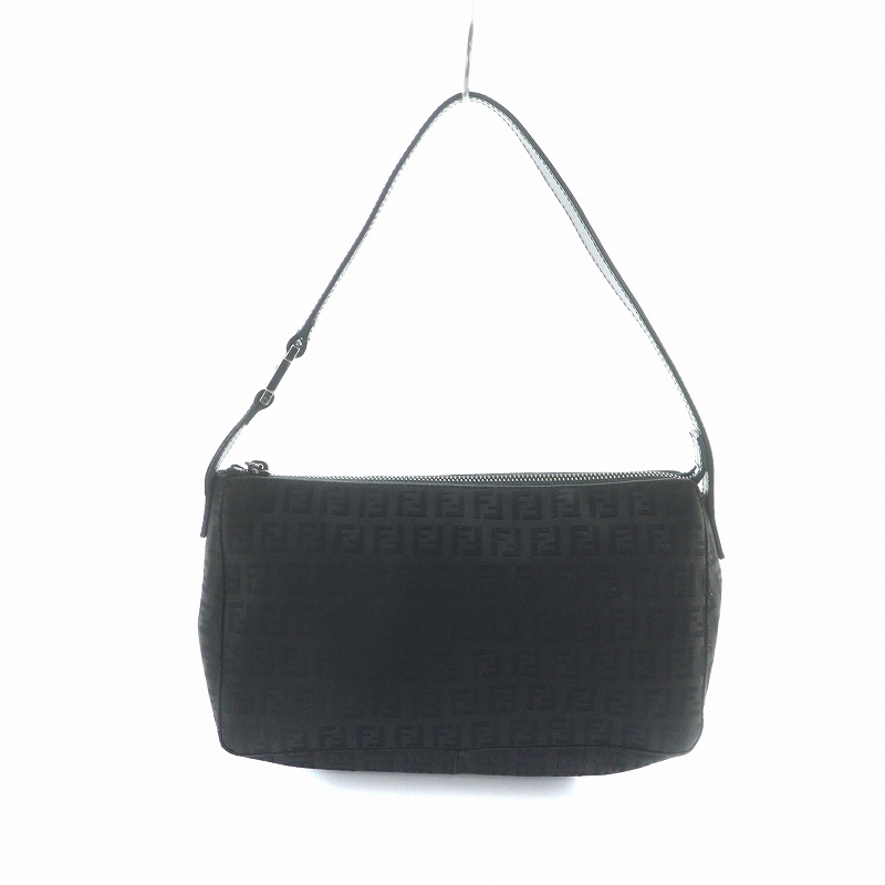 FENDI ホーボーバッグ ワンショルダーバッグ ロゴ レザー ブラック
