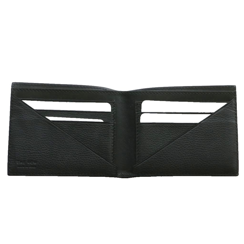 ザロウ THE ROW CLASSIC WALLET 財布 ミニ 二つ折り レザー ロゴ 黒