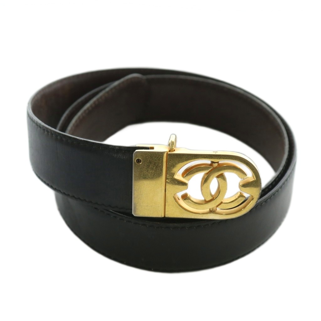 シャネル CHANEL ベルト バックル レザー ココマーク ゴールド