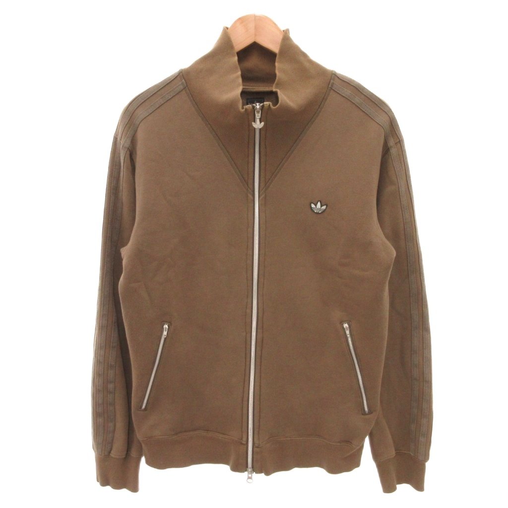 adidas ブラウン ジップアップジャケットトラックジャケット 茶色 L