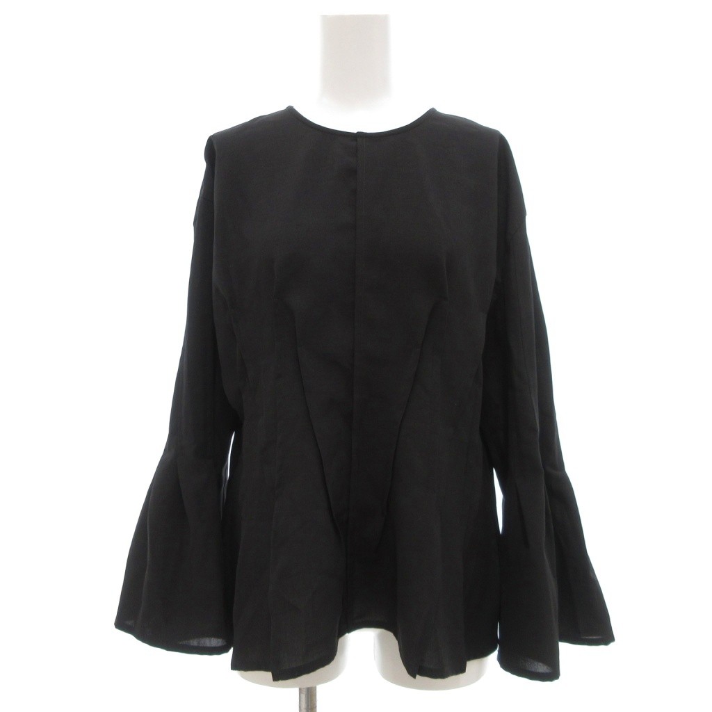 アドーア ADORE 24SS ドライタッチ シアー ブラウス 長袖 38 黒 /UO  