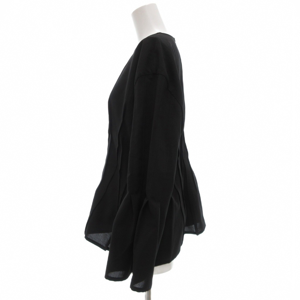 アドーア ADORE 24SS ドライタッチ シアー ブラウス 長袖 38 黒 /UO  